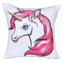 Unicorn Sequins Pillow Case -Unicorn Fashion New Animal Sequins Pillow Case Reversible Unicorn Pattern Cushion Cover Pillow Sofa Waist Throw Cushion Cover 5