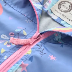 Spring Hooded Unicorn Rainbow Jackets -Unicorn Fashion New Spring Girls Jackets And Coats Hooded Unicorn Rainbow Pattern Kids Windbreaker Jackets Autumn Jackets For 2