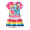 Unicorn Rainbow Casual Dress -Unicorn Fashion New Summer Little Pony Wear Children Girls Christmas Rainbow Dash Costume Casual Dress Baby Pony Dress