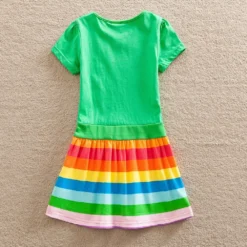 Unicorn Rainbow Casual Dress -Unicorn Fashion New Summer Little Pony Wear Children Girls Christmas Rainbow Dash Costume Casual Dress Baby Pony Dress 3