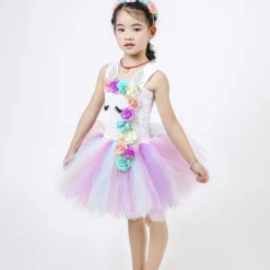 Unicorn Tutu Party Dresses 13 Unicorn Tutu Party Dresses -Unicorn Fashion Pastel Unicorn Tutu Dress Baby Kids Girls Flowers Birthday Masquerade Party Dresses Child Purim Day Halloween 4