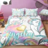 Personalized Custom Baby Rainbow Unicorn Lash Bedding Set -Unicorn Fashion Personalized Baby Rainbow Unicorn Lash Bedding Set