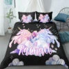 Personalized Custom Black Two Unicorns Bedding Set -Unicorn Fashion Personalized Black Two Unicorns Bedding Set