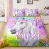 Personalized Custom Castle Unicorn Bedding Set -Unicorn Fashion Personalized Castle Unicorn Bedding Set