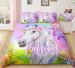 Personalized Custom Castle Unicorn Bedding Set