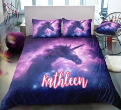 Personalized Custom Galaxy Unicorn Bedding Set