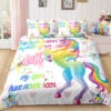 Personalized Custom Pink Heart Unicorn Bedding Set -Unicorn Fashion Personalized Pink Heart Unicorn Bedding Set