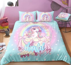 Personalized Custom Princess Unicorn Bedding Set