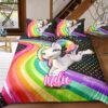 Personalized Custom Rainbow Jumping Unicorn Bedding Set