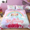 Personalized Custom Rainbow Unicorn Lash Bedding Set -Unicorn Fashion Personalized Rainbow Unicorn Lash Bedding Set