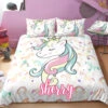Personalized Custom Slepping Unicorn Bedding Set -Unicorn Fashion Personalized Slepping Unicorn Bedding Set
