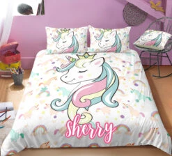 Personalized Custom Slepping Unicorn Bedding Set