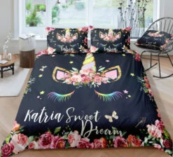 Personalized Custom Sweet Unicorn Bedding Set