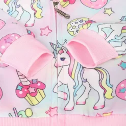 Pink Unicorn Baby Girl Zipper Jackets -Unicorn Fashion Pink Unicorn Baby Girls Jackets Spring Autumn Hooded Zipper Thin Boys Coat Birthday Gift Little Princess 3