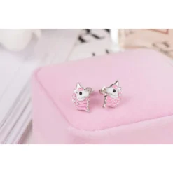 Pink Unicorn Stud Earring -Unicorn Fashion Pink Unicorn Earrings Glitter Enamel for Women girls Cute Animal Horse Stud Earrings Jewelry oorbellen brinco 2