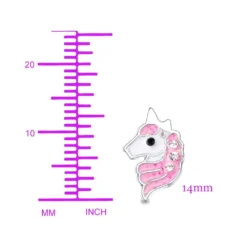 Pink Unicorn Stud Earring -Unicorn Fashion Pink Unicorn Earrings Glitter Enamel for Women girls Cute Animal Horse Stud Earrings Jewelry oorbellen brinco 5