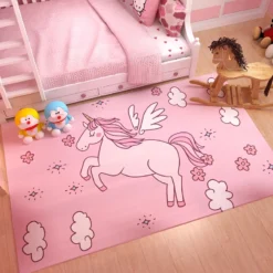 Pink Rainbow Unicorn Carpet Series 12 Pink Rainbow Unicorn Carpet Series -Unicorn Fashion Pink unicorn series carpet cartoon children s play area carpet children s room crawling floor mat 3