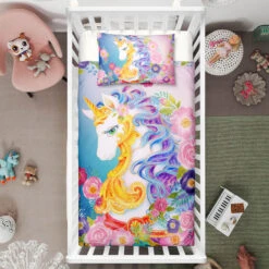 Queen Unicorn Crib Bedding Set – Unicorn Nursery Baby Bedding
