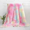 Rainbow Fleece Decorative Throw Blanket 2 Rainbow Fleece Decorative Throw Blanket -Unicorn Fashion Rainbow Fleece Long Shaggy Decorative Throw Blanket for Bed Sofa Couch Soft Pink Bed Cover Sherpa Fuzzy Blankets and Plu