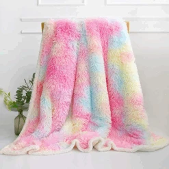 Rainbow Fleece Decorative Throw Blanket