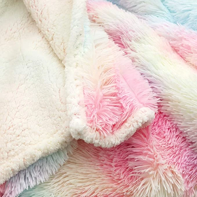 Rainbow Fleece Decorative Throw Blanket 7 Rainbow Fleece Decorative Throw Blanket - Image 5