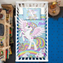 Rainbow Unicorn Crib Bedding Set – Unicorn Nursery Baby Bedding