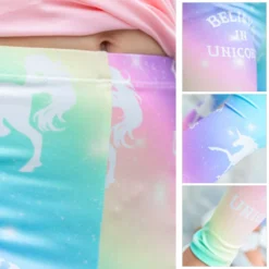 Rainbow Unicorn Children Leggings -Unicorn Fashion Rainbow Unicorn Mid Elastic Waist Pencil Pants Girl Leggings Yoga Children Trousers Leggings for Baby Girl 4