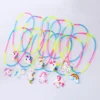 Rainbow Unicorn Pendant Rubber Necklaces Accessories 1 Rainbow Unicorn Pendant Rubber Necklaces Accessories -Unicorn Fashion Rainbow Unicorn Pendant Necklaces Rubber Toys Birthday Party Children Girls Best Friend Friendshipe Chain Jewelry Accessories