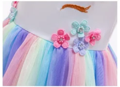 Unicorn Rainbow Embroidery Princess Dress -Unicorn Fashion Retail 6330 New Unicorn Rainbow Embroidery Princess Baby Girl Dress Summer Wedding Party Kid Dress For 2