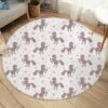 Prancing Unicorns SW1202 Round Carpet, Cute Kids Playroom Mat, Bedroom Circle Rug -Unicorn Fashion SW1202 1