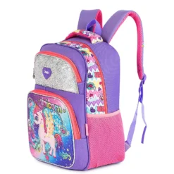 Sequins Unicorn School Bag With Large Capacity -Unicorn Fashion Sequins Girls Unicorn Backpack Girl Large Capacity Mermaid Cartoon Back Pack Children Light Shoulders Bag Princess 3