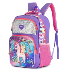 Sequins Unicorn School Bag With Large Capacity -Unicorn Fashion Sequins Girls Unicorn Backpack Girl Large Capacity Mermaid Cartoon Back Pack Children Light Shoulders Bag Princess 4
