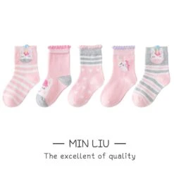 Set Of 5 Pairs Cartoon Unicorn Cotton Socks -Unicorn Fashion Set of 5 Pairs Cartoon Unicorn Cotton Socks 1