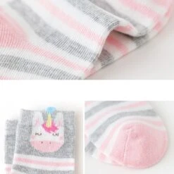 Set Of 5 Pairs Cartoon Unicorn Cotton Socks -Unicorn Fashion Set of 5 Pairs Cartoon Unicorn Cotton Socks 2