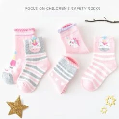 Set Of 5 Pairs Cartoon Unicorn Cotton Socks -Unicorn Fashion Set of 5 Pairs Cartoon Unicorn Cotton Socks 3