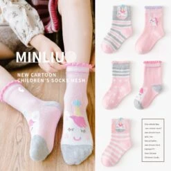 Set Of 5 Pairs Cartoon Unicorn Cotton Socks -Unicorn Fashion Set of 5 Pairs Cartoon Unicorn Cotton Socks 5