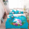 Sky Blue Unicorn Bedding Set 1 Sky Blue Unicorn Bedding Set -Unicorn Fashion Sky Blue Bedding Set Unicorn Duvet Cover Set Colorful Cartoon Flowers Print Bed Cover Polyester Bedclothes