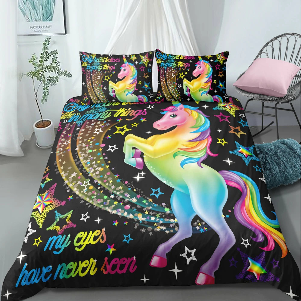 Sparkling Star Unicorn Bedding Set 3 Sparkling Star Unicorn Bedding Set
