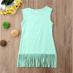 Unicorn Casual Knee-length Dress -Unicorn Fashion Summer Unicorn Kids Baby Girls Toddler Tassel Party Princess Casual Dress Baby Dresses Cotton O neck 4