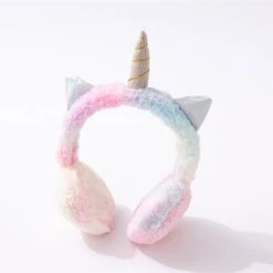 Tie-dye Unicorn Fluffy Headphones -Unicorn Fashion Tie dye Unicorn Fluffy Headphones 2