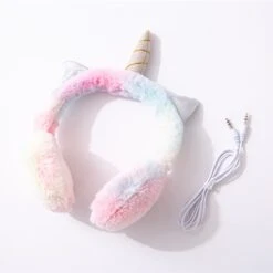 Tie-dye Unicorn Fluffy Headphones