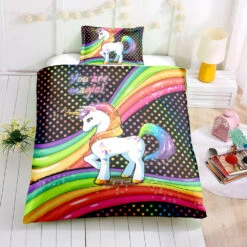 Twin Kid Unicorn Bedding Set, Unicorn Bed Set, Unicorn Bed In A Bag