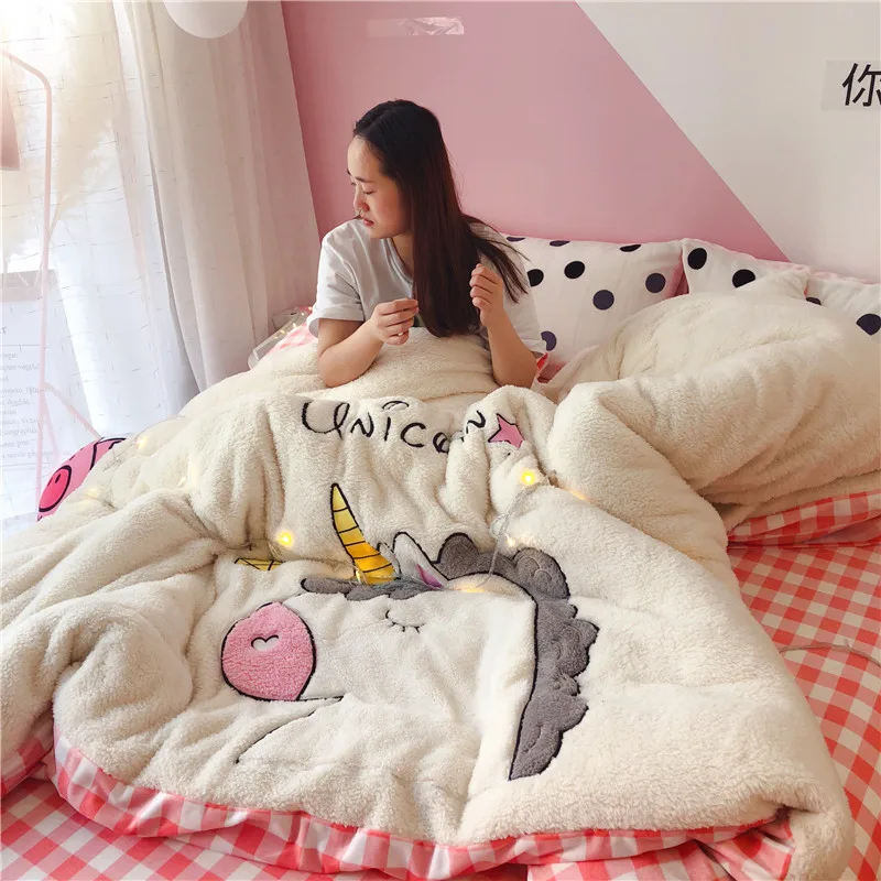 Unicorn Fleece Bedding Set 3 Unicorn Fleece Bedding Set