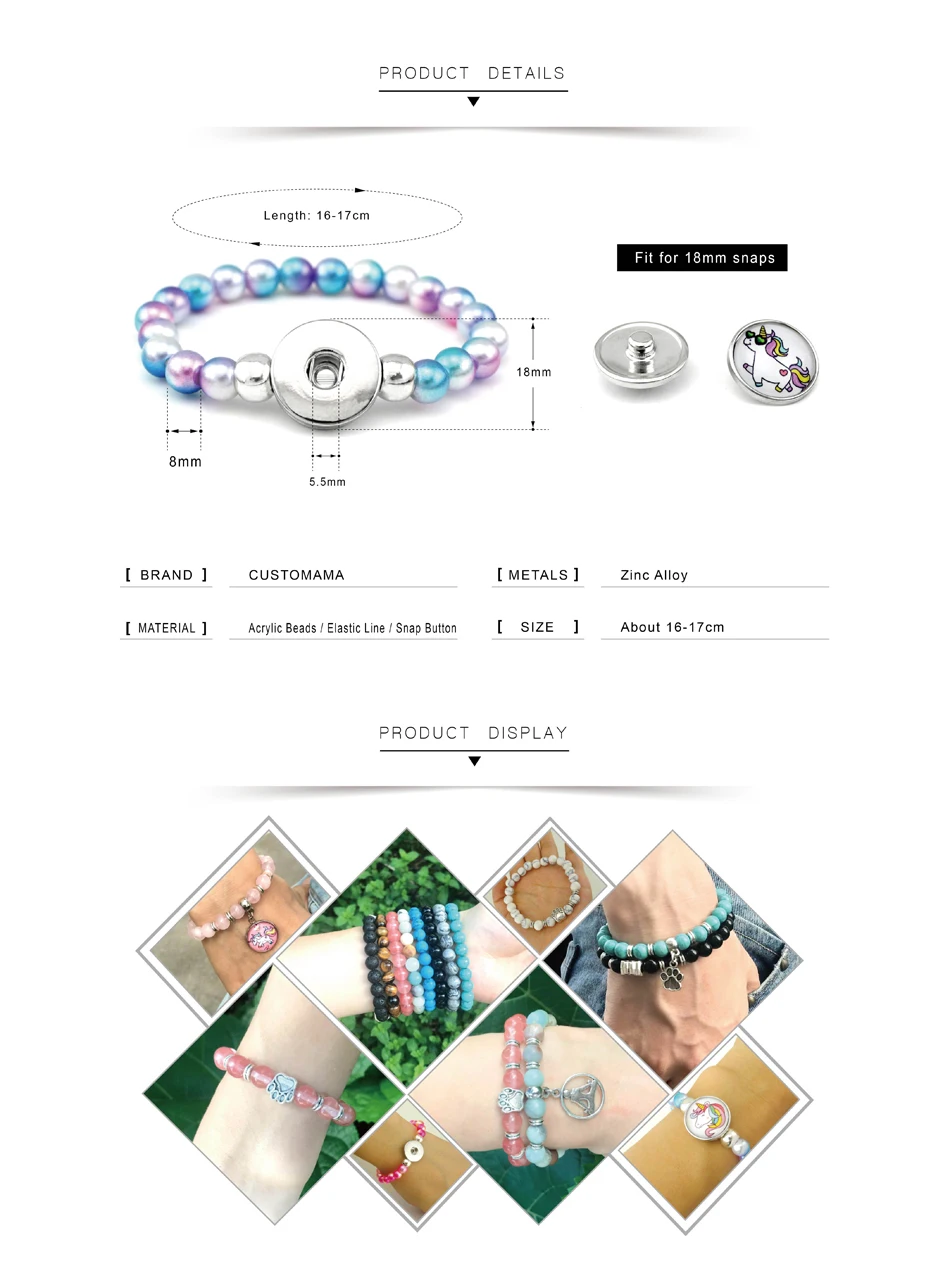 Unicorn Beads Bracelets 18mm 4 Unicorn Beads Bracelets 18mm - Image 2