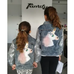 Unicorn Denim Jacket For Girls -Unicorn Fashion Unicorn Denim Jacket for Girls Coats Children Clothing Autumn Baby Girls Clothes Outerwear Jean Jackets Coats 4