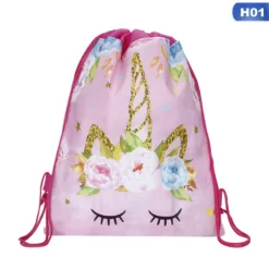 Unicorn Travel Storage Drawstring Bag -Unicorn Fashion Unicorn Drawstring bag for Girls Travel Storage Package Cartoon School Backpacks Children Birthday Party Favors 4