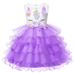 Unicorn Princess Dresses -Unicorn Fashion Unicorn Dresses for Girl Party Dress Christmas Carnival New Year Costume Kids Party Dresses For Girls 3