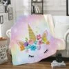 Unicorn Eyelashes Fleece Throw Blanket -Unicorn Fashion Unicorn Eyelashes Fleece Throw Blanket