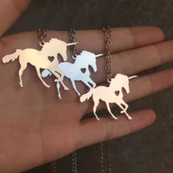 Unicorn Necklace Magical Jewelry -Unicorn Fashion Unicorn Horse Unicorn Necklace Magical Licorne Jewelry Engrave Name Letters Free Best Gift for Girls Drop