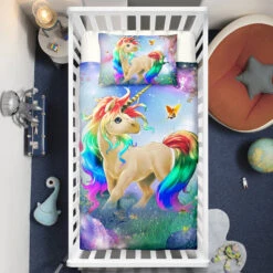Unicorn In The Wonderland Crib Bedding Set – Unicorn Nursery Baby Bedding